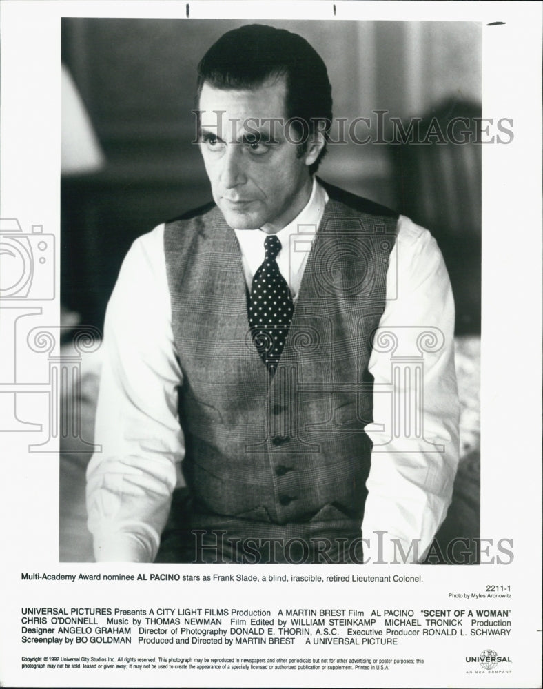 1992 Press Photo Actor Al Pacino In Universal Pictures Movie Scent Of A Woman - Historic Images