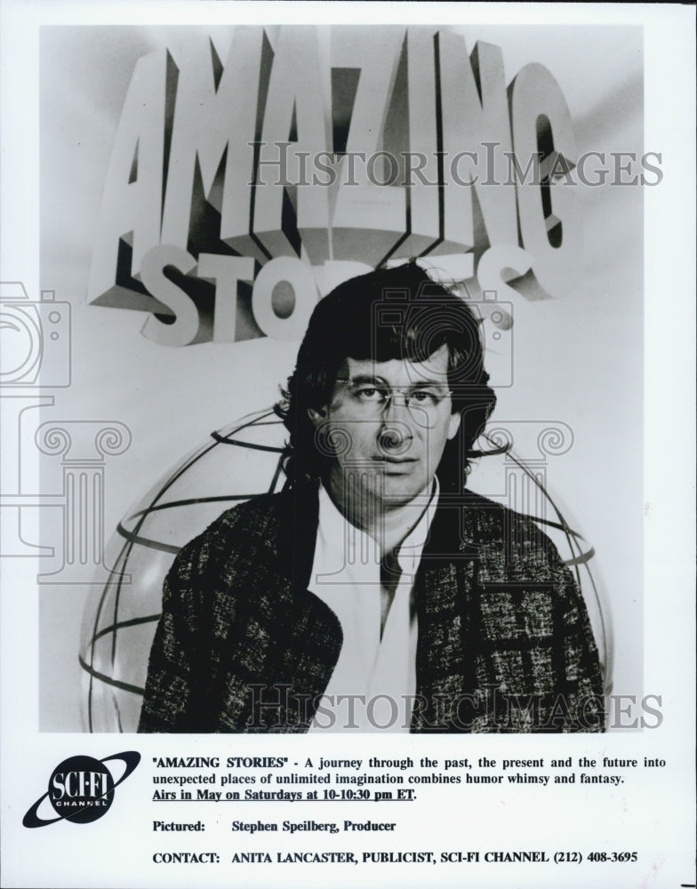 Press Photo Stephen Spielberg Produces Sci Fi Channel Series Amazing Stories - Historic Images