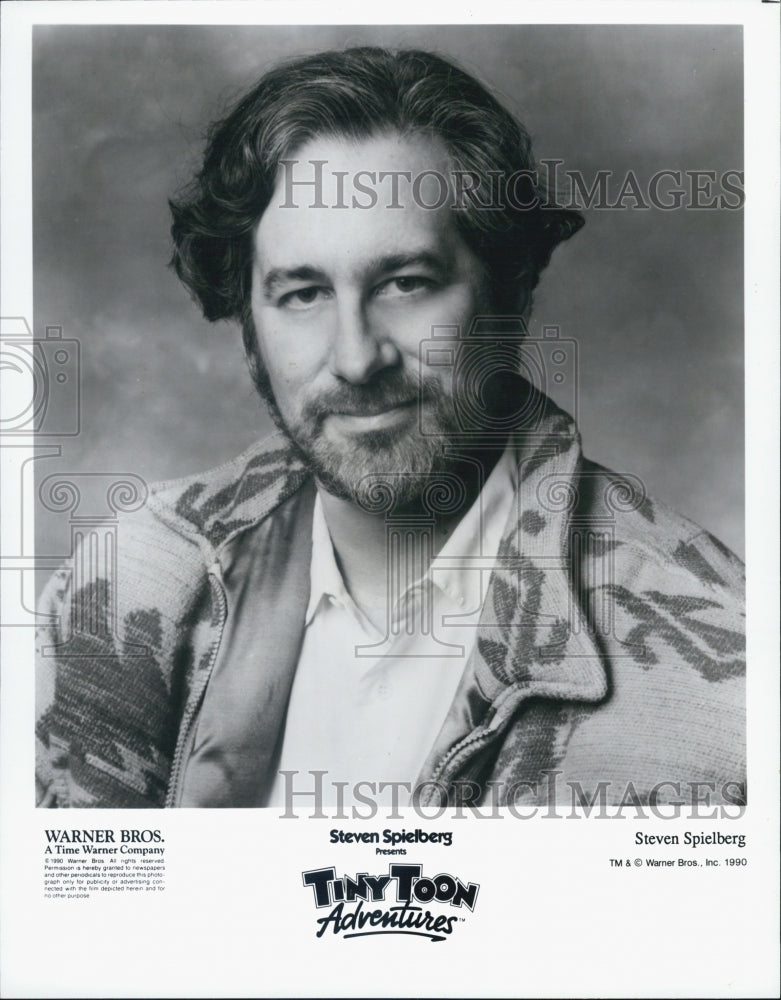 1990 Press Photo Steven Spielberg Presents Warner Bros Show Tiny Toon Adventures - Historic Images