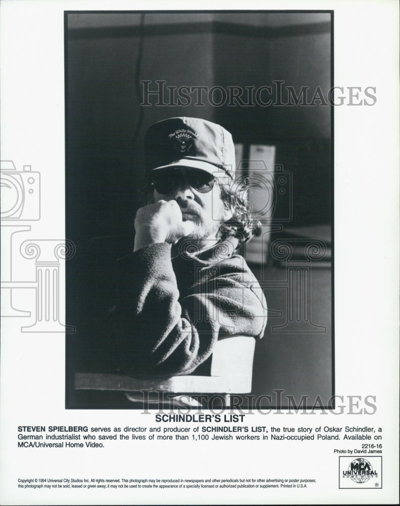 1994 Press Photo Steven Spielberg Directs Universal Pictures Schindler&#39;s List - Historic Images