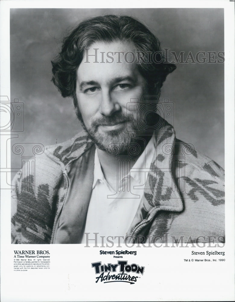 1990 Press Photo Steven Spielberg Presents Warner Bros Show Tiny Toon Adventures - Historic Images