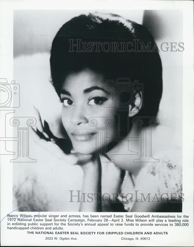 1972 Nancy Wilson Entertainer Musician Actor - Historic Images