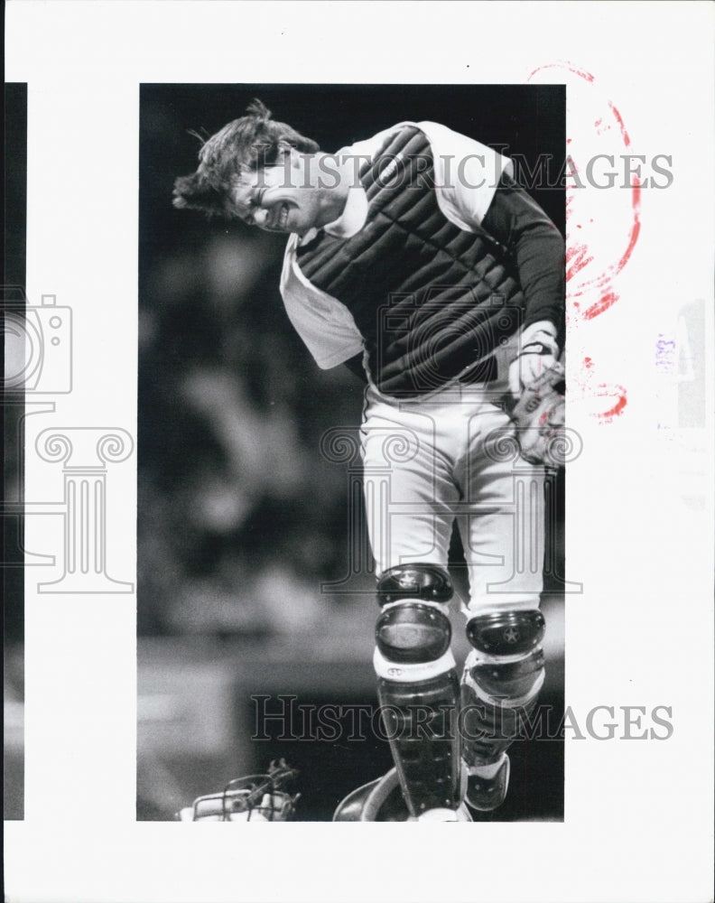 1987 Press Photo Matt Nokes Baseball Player San Francisco Giants - Historic Images