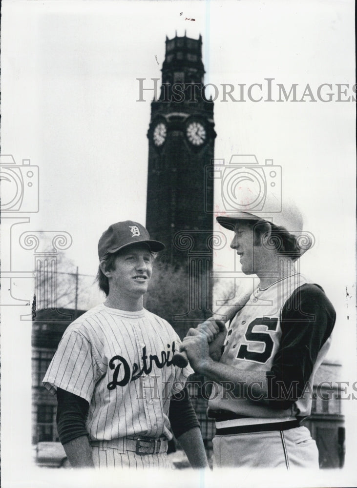 1973 Bill Simpson Of MSU &amp; Brother Gary Simpson Of U Of D Baseball - Historic Images