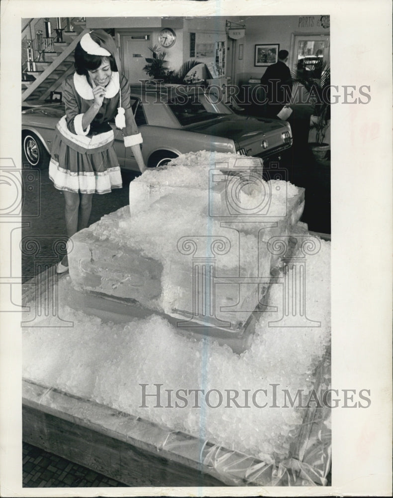 1966 Ice Block Part Of Grant Motors Spring Thaw Sale Promotion - Historic Images