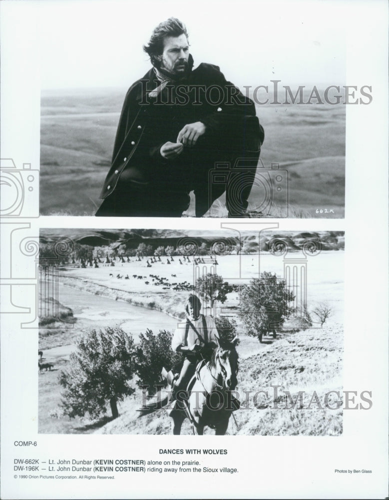 1996 Press Photo Kevin Costner in &quot;Dances With Wolves&quot; - Historic Images