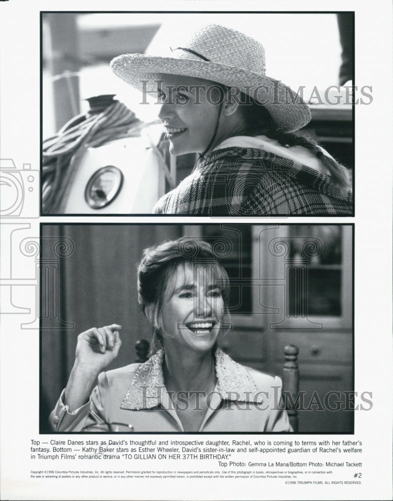 1996 Press Photo Danes and Baker in Movie &quot;To GIllian on Her 37th Birthday&quot; - Historic Images