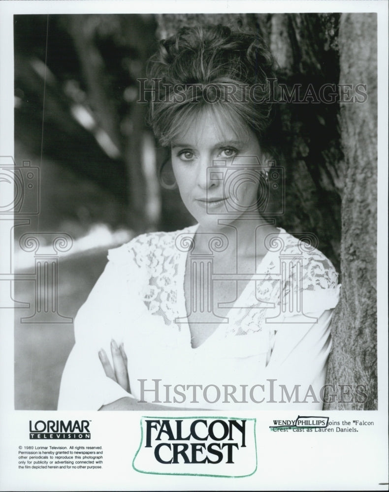 1989 Press Photo Wendy Phillips joins cast on TV Show Falcon Crest - Historic Images