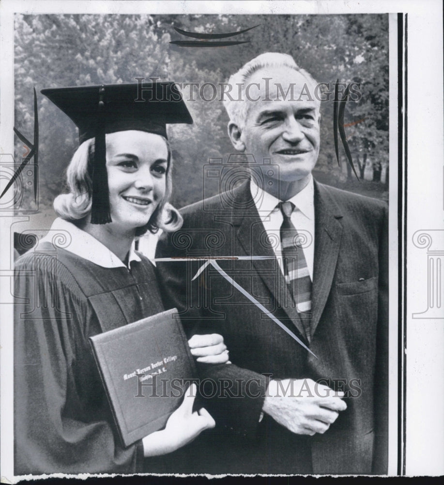 1964 Barry Goldwater With Graduate, Margaret Anne Goldwater - Historic Images