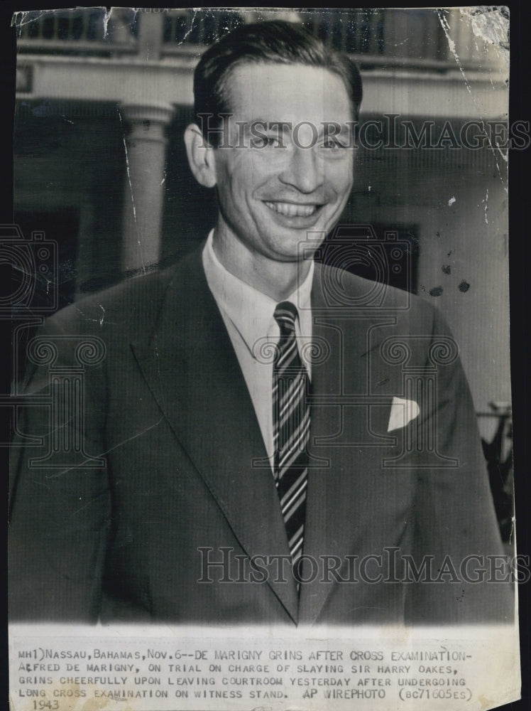 1943 Alfred De Marigny Charged with Murder if Sir Harry Oakes - Historic Images