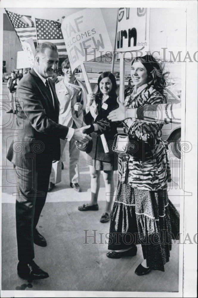 1970 Vice President Spiro T. Agnew shakes hands with supporters - Historic Images