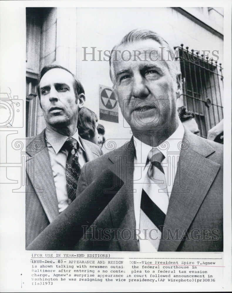 1973 Vice President Spiro Agnew Federal Tax Evasion Charge - Historic Images