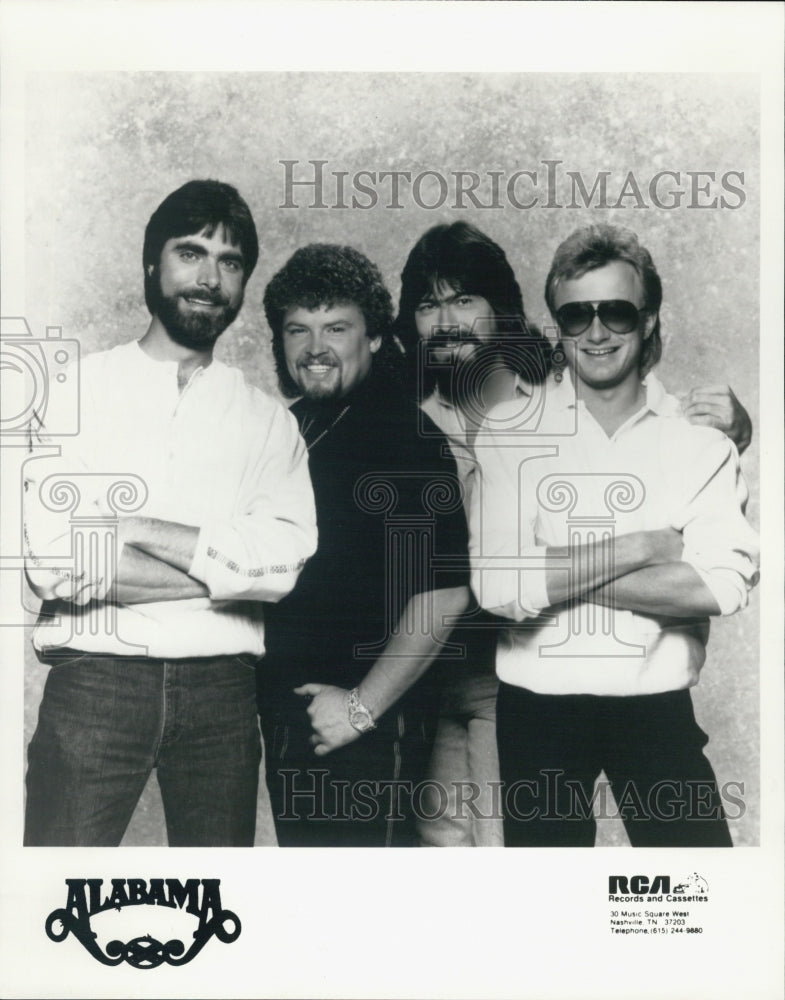 1987 Press Photo Country Music Band Group Alabama RCA Records - Historic Images