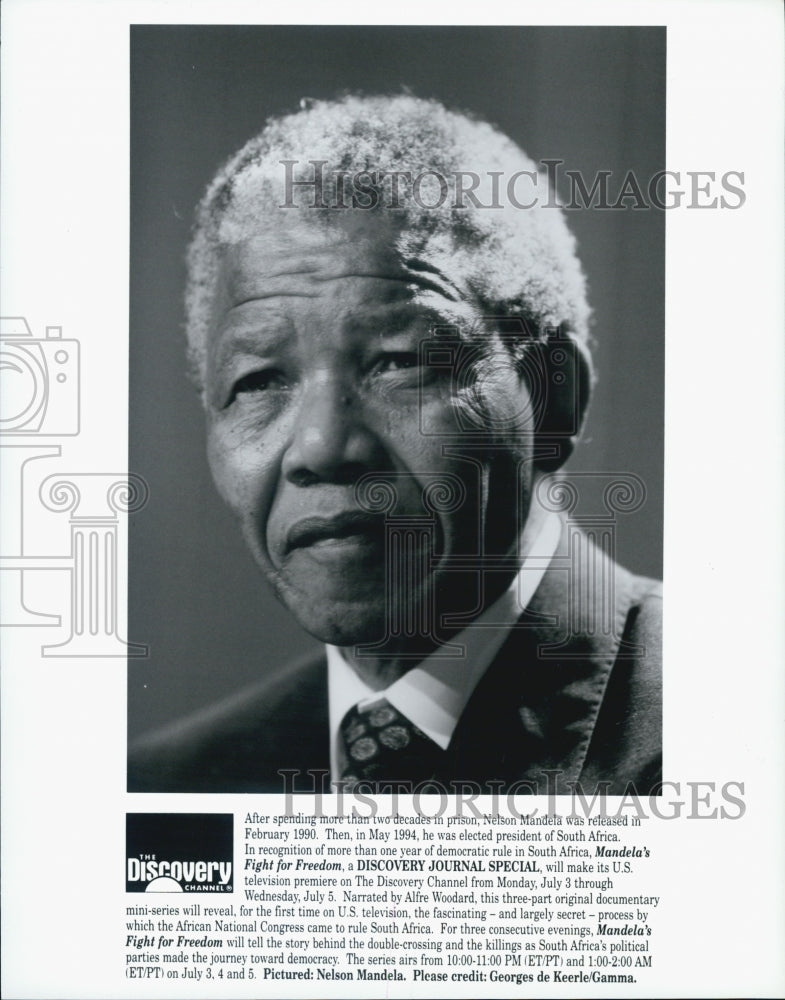 Press Photo Discovery Channel Nelson Mandela Fight for Freedom - Historic Images