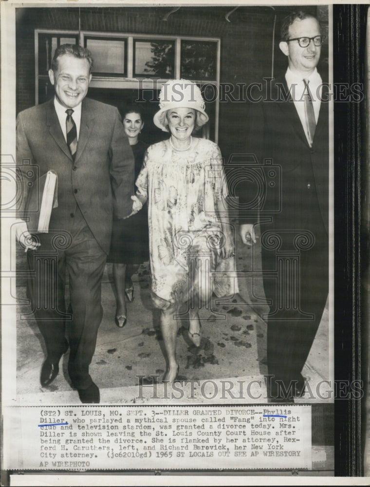 1965 Press Photo Comedian Phyllis Diller Granted Divorce - Historic Images