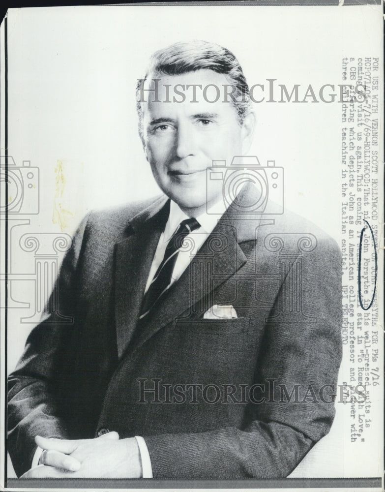 1969 John Forsythe Actor To Rome With Love - Historic Images