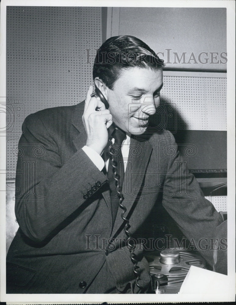 1964 Commentator Mike Wallace of 60 minutes On NBC Radio Program - Historic Images