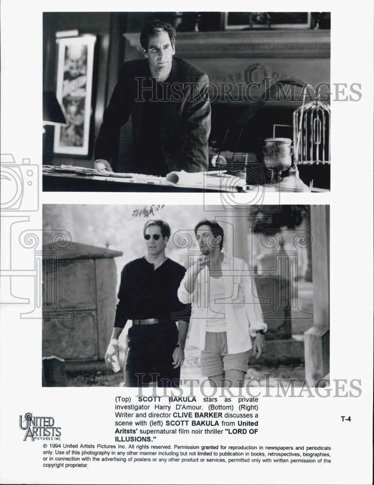 1994 Press Photo Scott Bakula Cliver Barker Lord Of Illusions - Historic Images