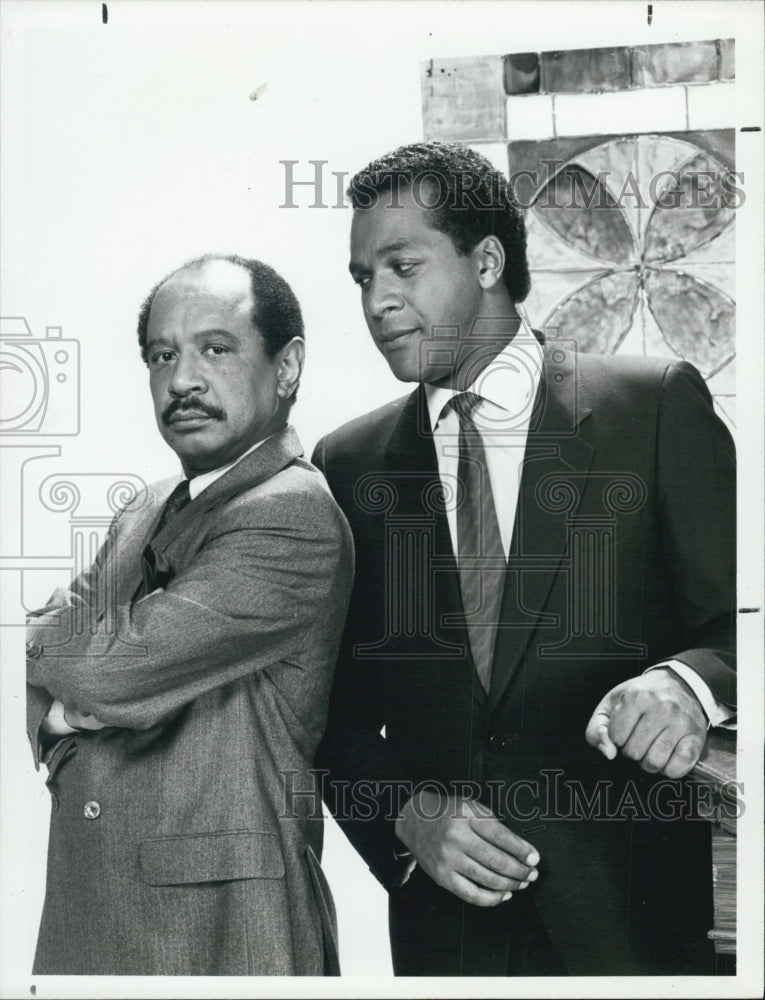 1986 Press Photo Clifton Davis Sherman Hemsley Actors Amen - Historic Images