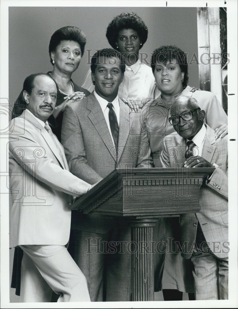 1989 Press Photo Sherman Hemsley Barbara Montgomery Clifton Davis Anna Maria - Historic Images