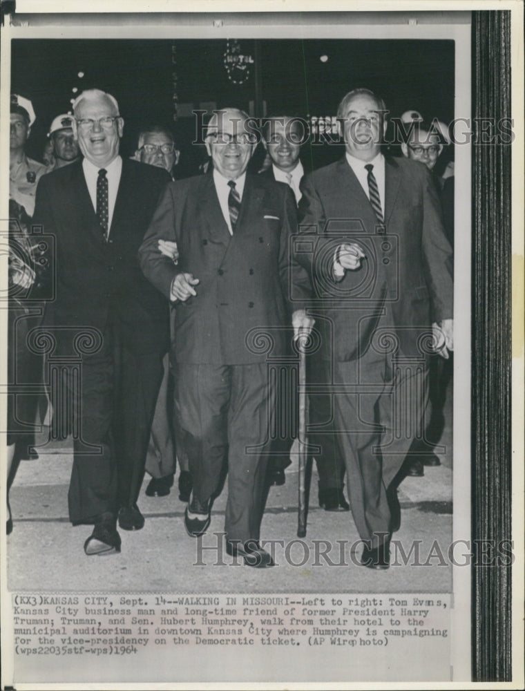 1964 of Tom Evans with former pres. Harry Truman in Kansas City - Historic Images