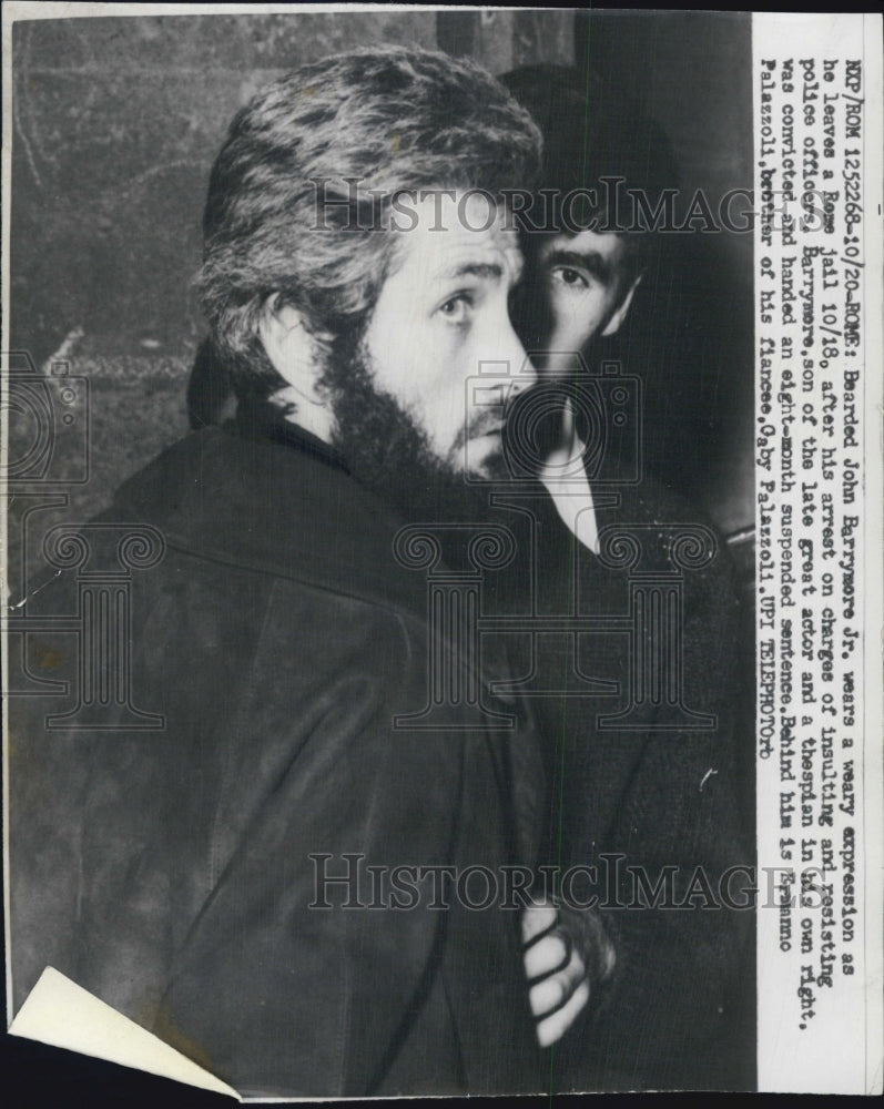 1969 John Barrymore Jr.  released from French prison - Historic Images