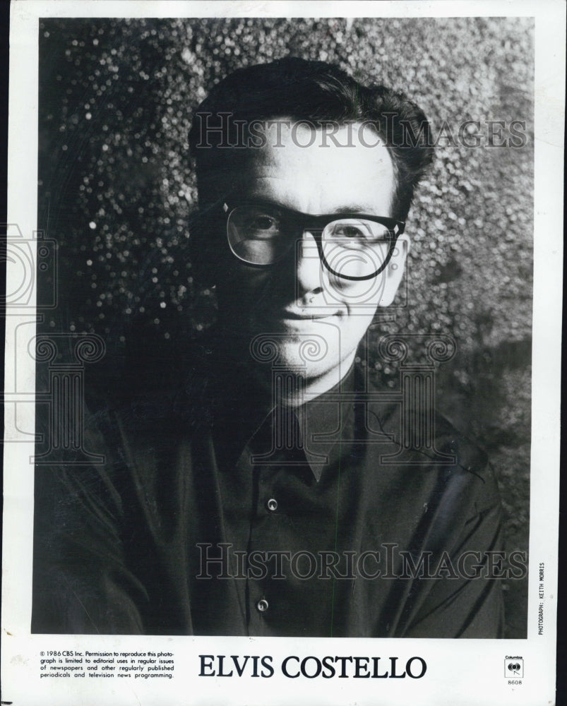 1986 Press Photo Elvis Costello Musician - Historic Images