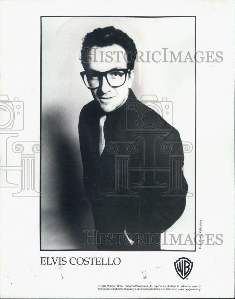 1988 Press Photo Elvis Costello Musician - Historic Images