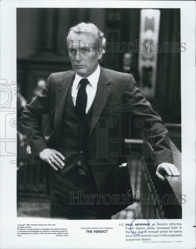 1982 Press Photo Paul Newman Actor Movie The Verdict - Historic Images