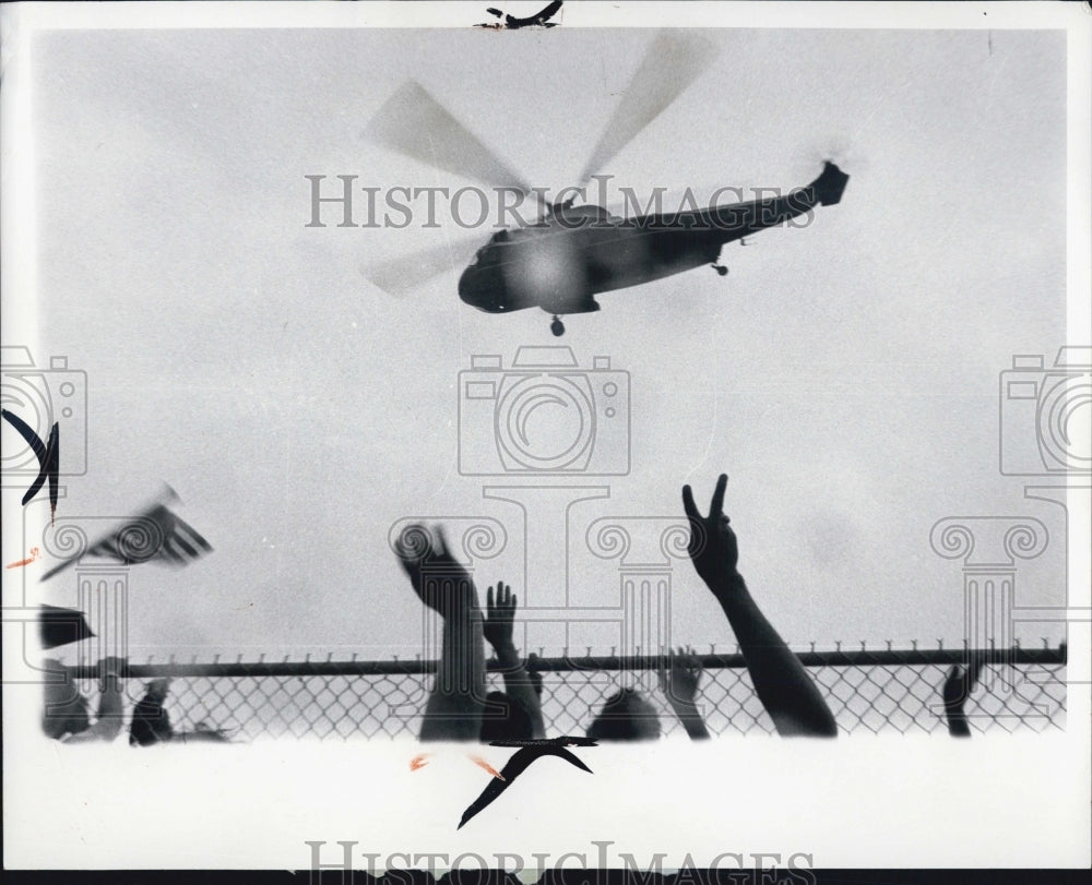 1972 Press Photo Richard Nixon&#39;s helicopter - RSG17673 - Historic Images