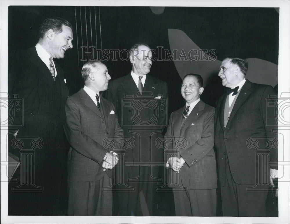 1955 Ambassador visits brother at UN in New York. - Historic Images