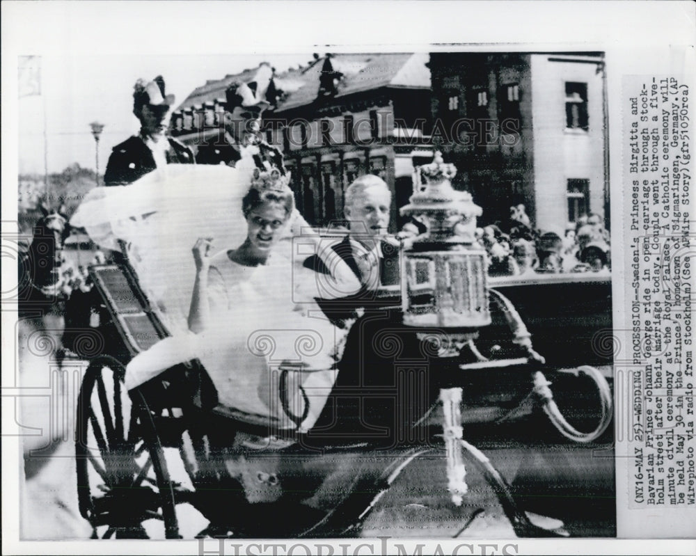 1981 Press Photo Sweden Princess Birgitta/Bavarian Prince Johann George Wedding - Historic Images