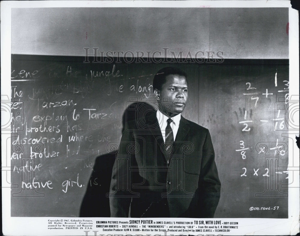 1967 Sidney Poitier in "To Sir With Love." - Historic Images