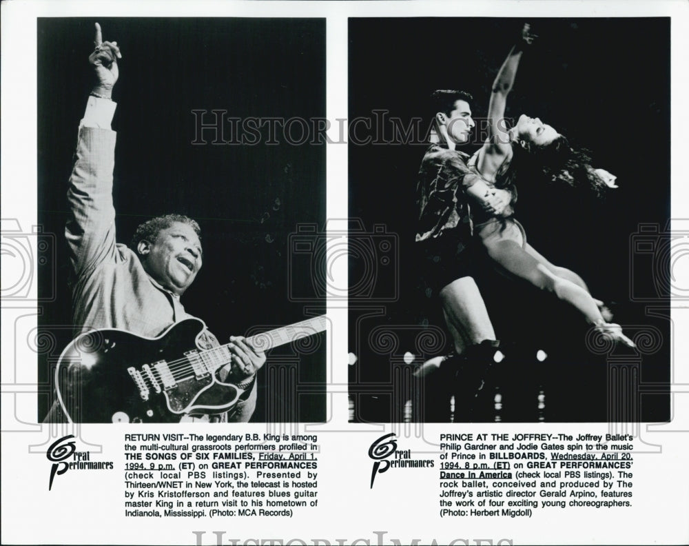 1994 Press Photo B.B. King &amp; Phillip Gardner &amp; Jodie Gates - Historic Images