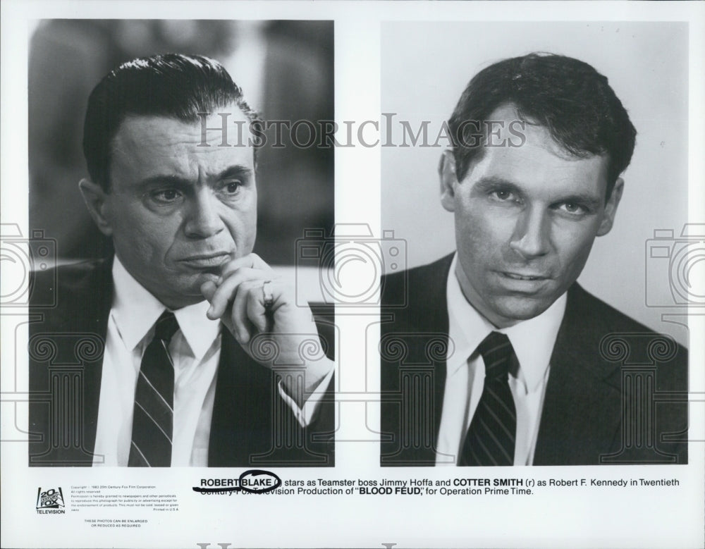 Press Photo Robert Blake Jimmy Hoffs Cotter Smith Blood Feud - Historic Images