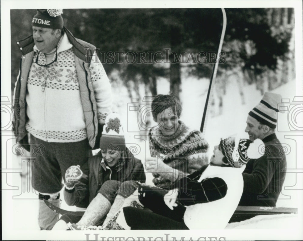 1985 Press Photo Jack Weston Bess Armstrong Alan Alda Rita Moreano Len Cariou - Historic Images