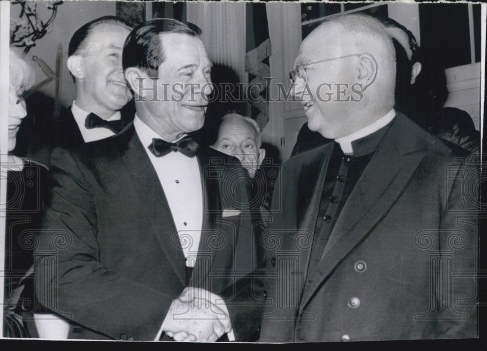 1963 Comedian Joe Brown and Francis Spellman greet one another - Historic Images