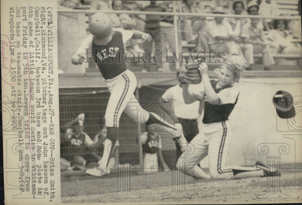 1976 Brian Smith and John Lawson in Little League World Series - Historic Images
