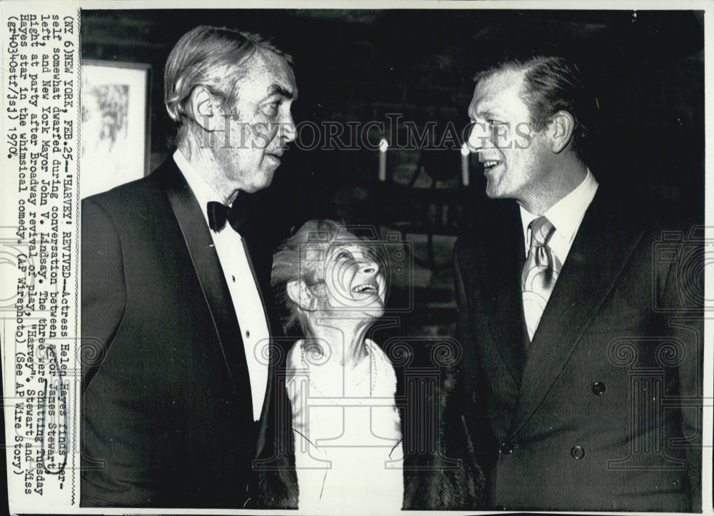 1970 Helen Hayes Actress James Stewart New York Mayor John Lindsay - Historic Images