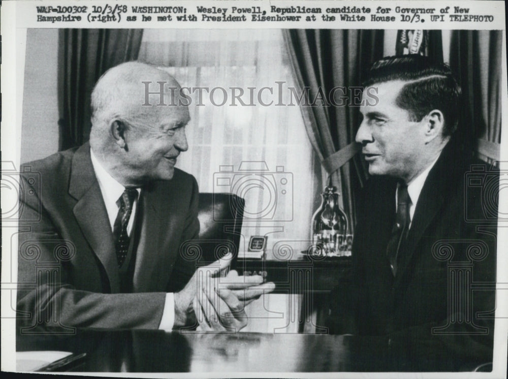 1958 Wesley Powell Republican candidate gov. New Hampshire - Historic Images