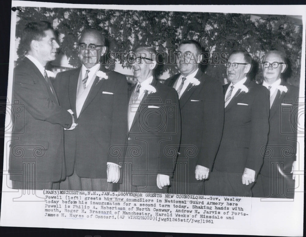 1961 Gov. Wesley Powell councilors National Guard Armory - Historic Images