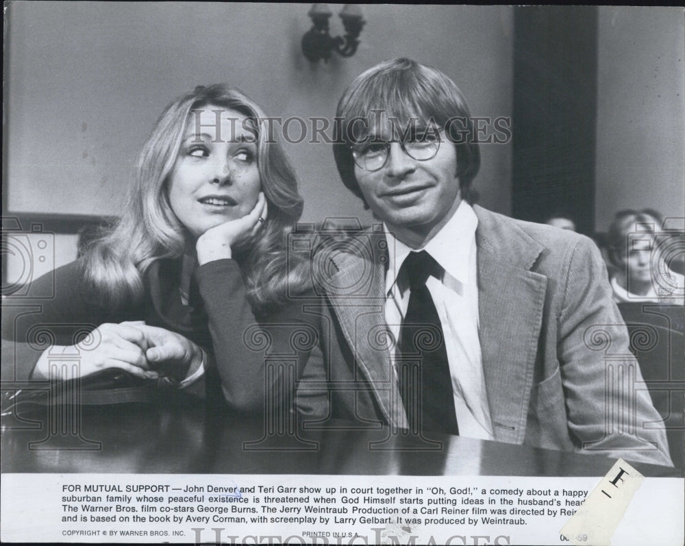 1977 Actors John Denver And Teri Garr Starring In &quot;Oh, God!&quot; - Historic Images