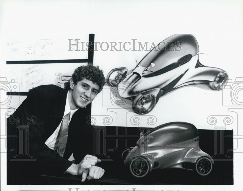 1991 Press Photo Car Designer/Bruno Conte/The Pulse/Combination Car/Motorcycle - Historic Images