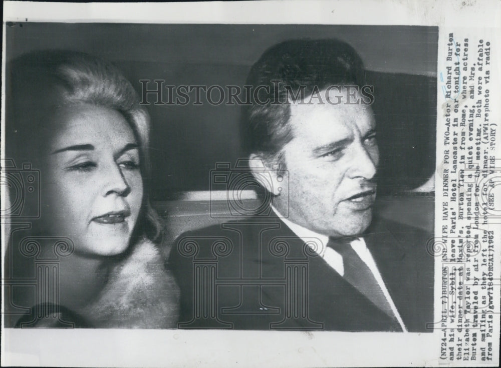 1962 actor Richard Burton wife Sybil Paris&#39; Hotel Lancaster - Historic Images