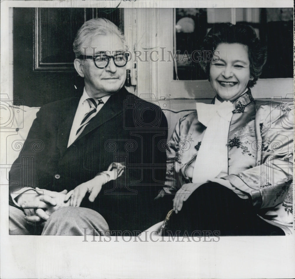 1959 Claude Rains Actor Wife Madame Agi Jambor Married Chester - Historic Images