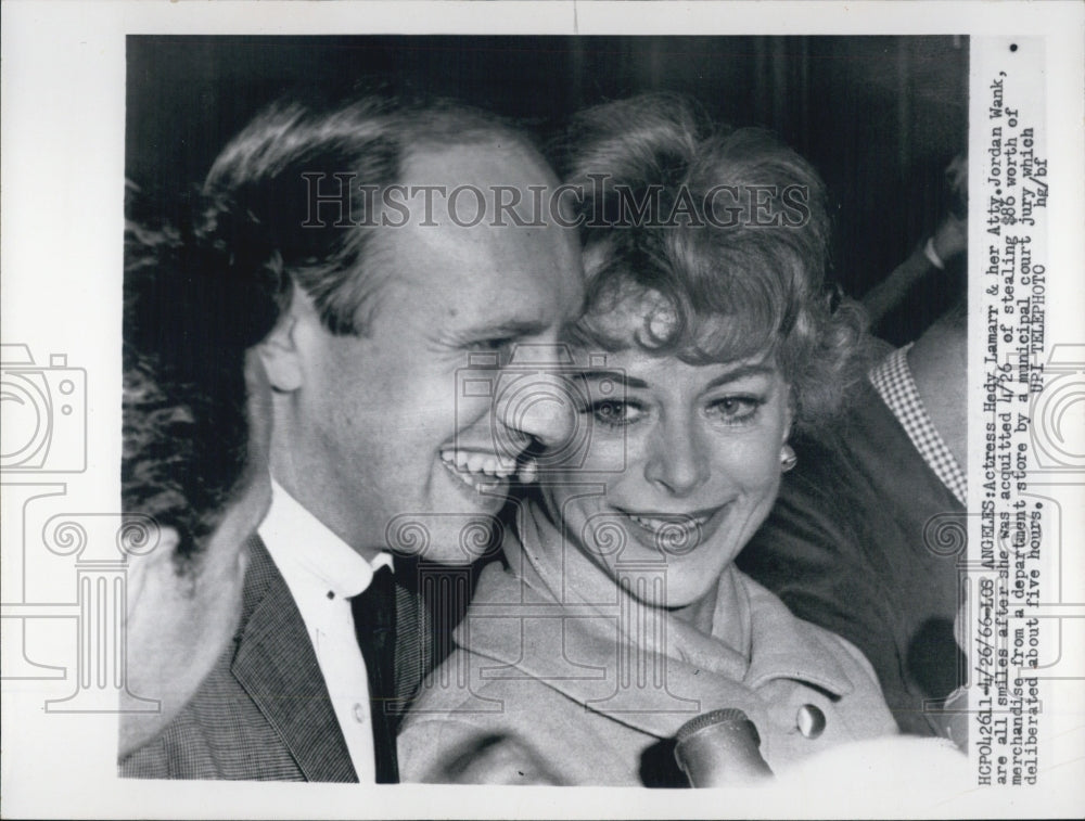 1966 Actress Hedy Lamarr & Attorney Jordan Wank After Acquittal - Historic Images