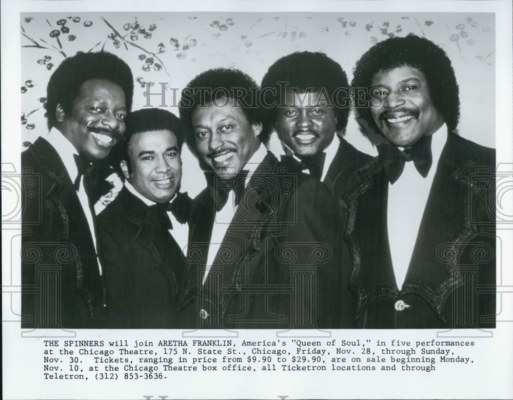 1986 Press Photo Singing Group The Spinners - Historic Images