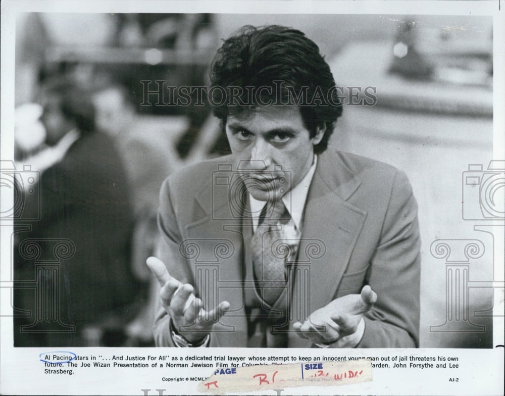 Press Photo Al Pacino in And Justice For All - Historic Images