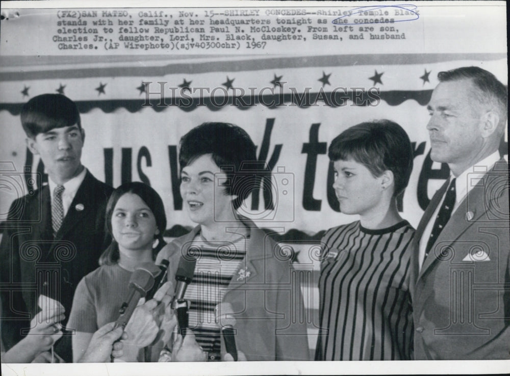 1967 Mrs. Shirley Temple Black Concedes Congressional Race - Historic Images