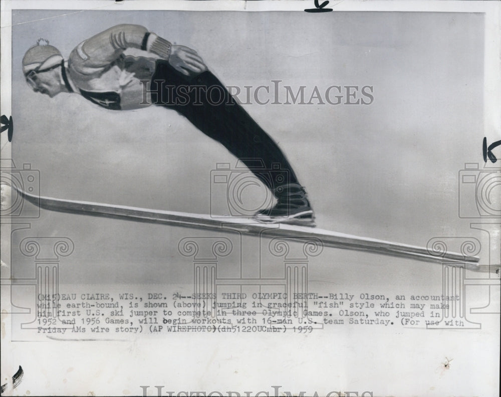 1959 Skier Billy Olson - Historic Images